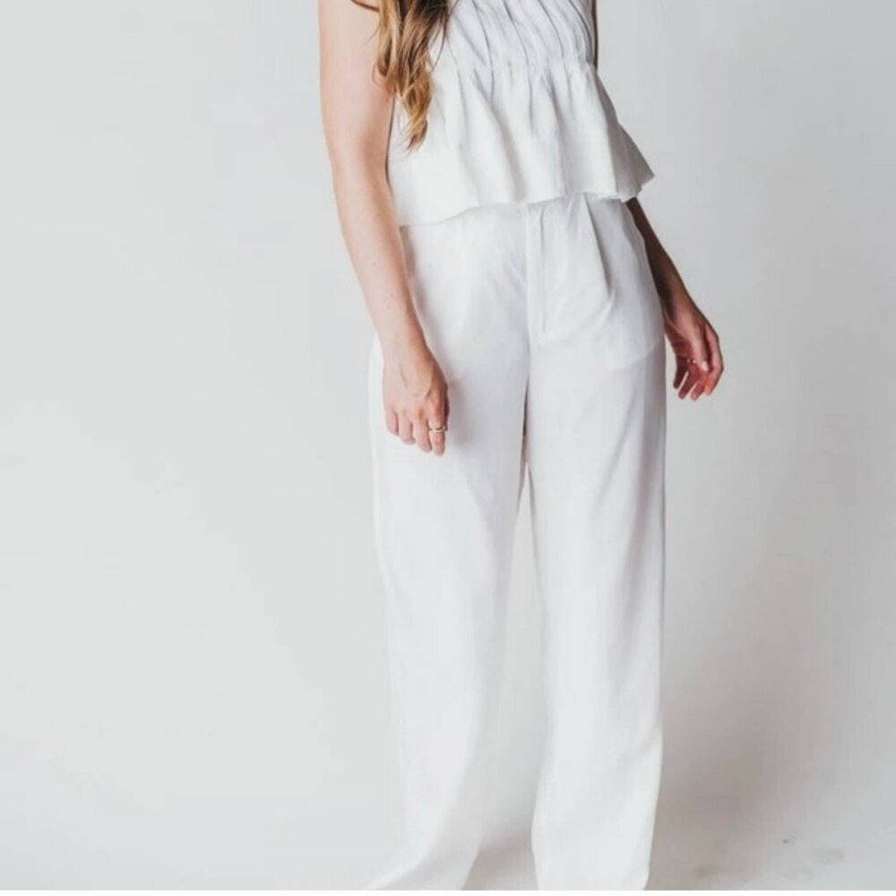 Emory Park Trouser Pant Wide Leg White Large NWT